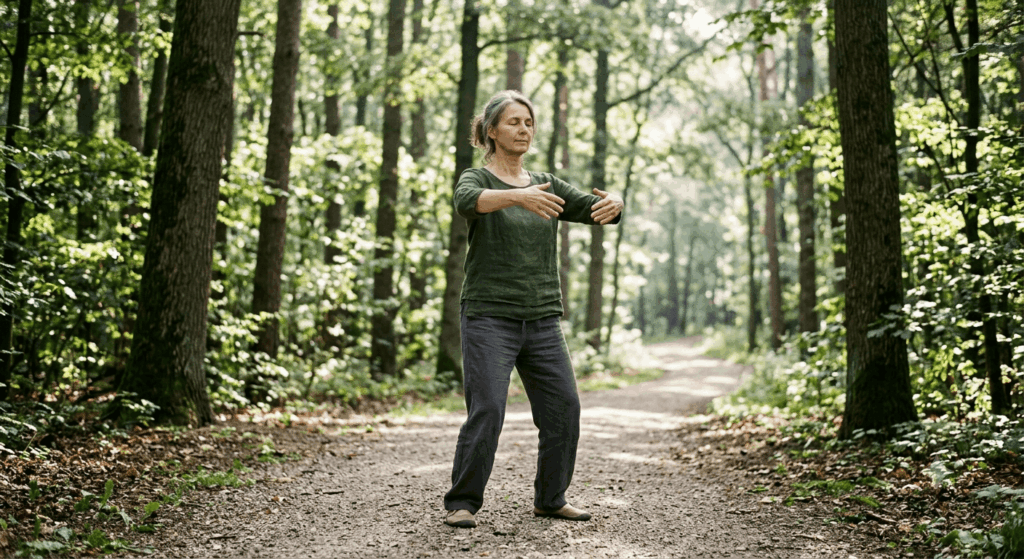 Qigong-Übung „Stehen wie ein Baum“ (2026) Wirkung, Anleitung und praktische Tipps